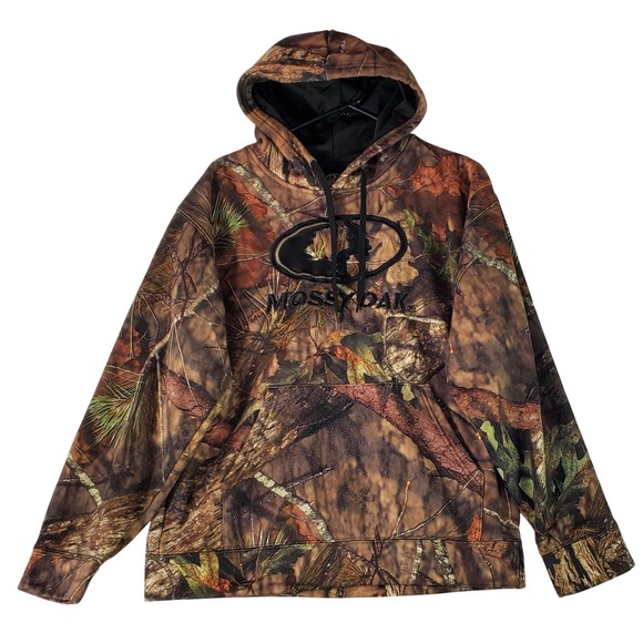 Mossy Oak Break-Up Country Camo Hoodie Mens Medium Performance Pullover Hunting - Picture 2 of 7